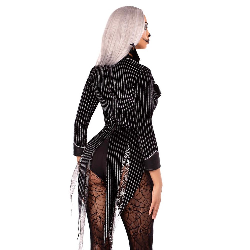 Leg Avenue - Halloween Baddie Striped Velvet Body - Schwarz